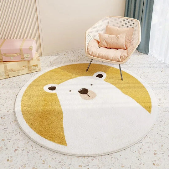 Tapis rond pour chambre d'enfant | Design ludique de dessin animé et illustré