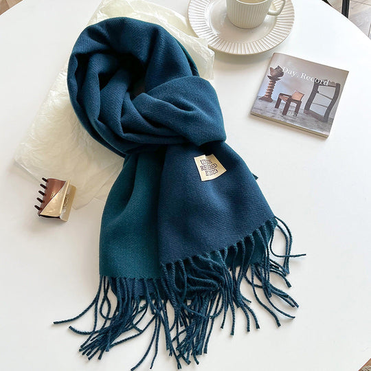 Effen Scarf with Fringes for Women | Classic Winter Shawl