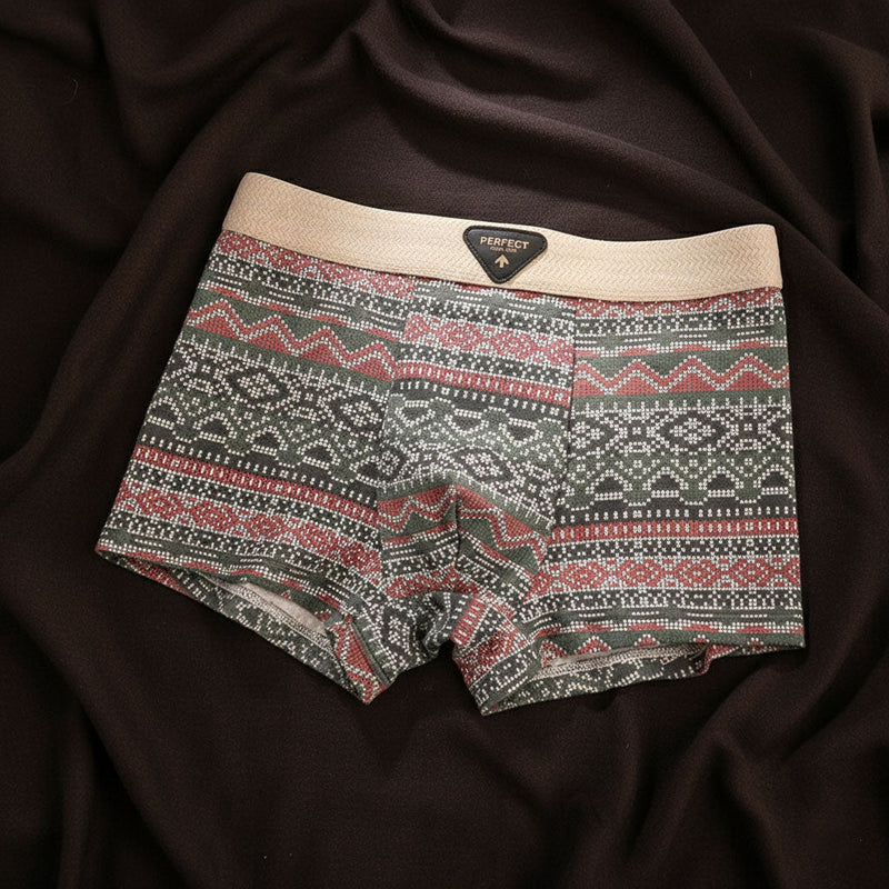Boxershort van katoenmix met geometrisch patroon