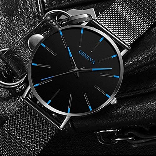 Mesh Band Minimalist Watch for Men | Black Dial Analog