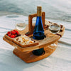 Draagbare houten picknick wijntafel | Opvouwbare wijn- en snackhouder voor buiten