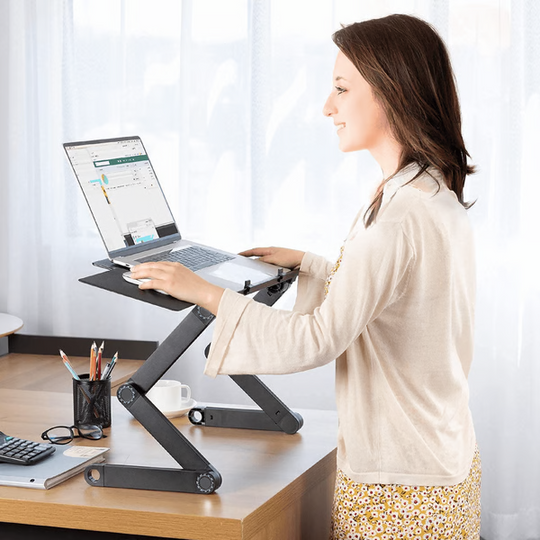 360° adjustable laptop stand | Ergonomic portable desk riser for work and study