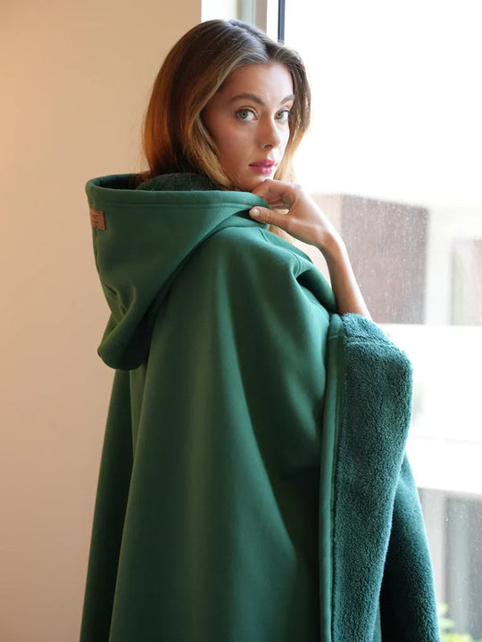 Oversized Draagbare Hoodie Deken | Warme Fleece Gevoerde Winter Wikkel