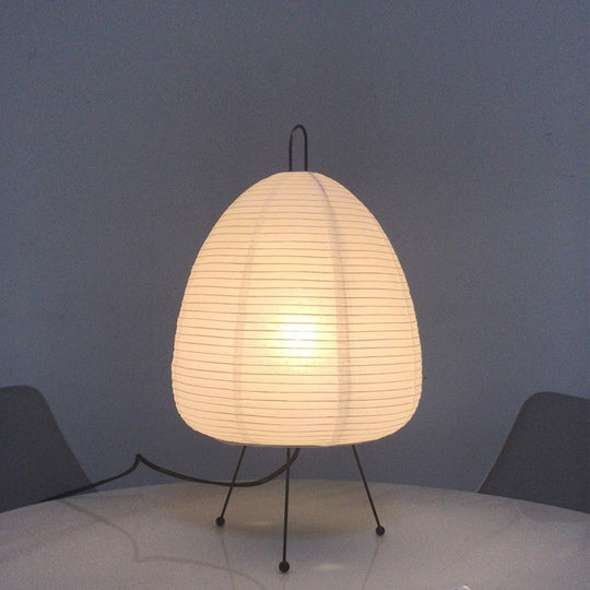 Lampe de table lanterne en papier style japonais | Lampe de bureau rétro trépied