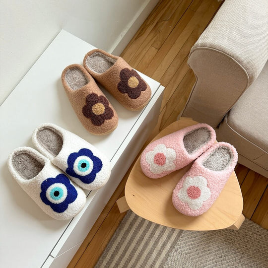 Bloemen Muiltjes Pantoffels | Instap Binnen Huisschoenen met Patroon