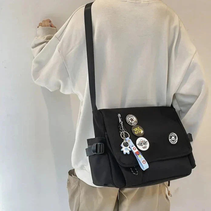 Nylon Crossbody Messenger Tas | Utility Schoudertas met Meerdere Vakken