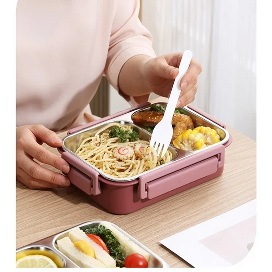 Bento lunchbox in acciaio inossidabile | Scatola per il pranzo compartimentata per scuola e ufficio