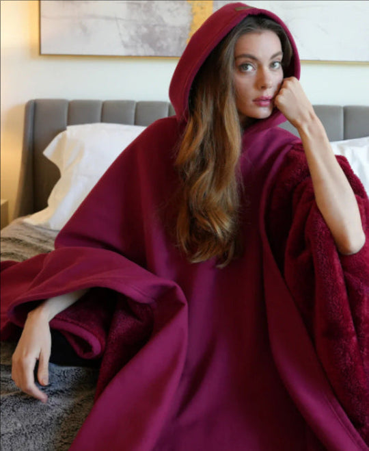 Oversized Draagbare Hoodie Deken | Warme Fleece Gevoerde Winter Wikkel