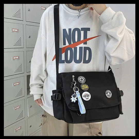 Nylon Crossbody Messenger Tas | Utility Schoudertas met Meerdere Vakken