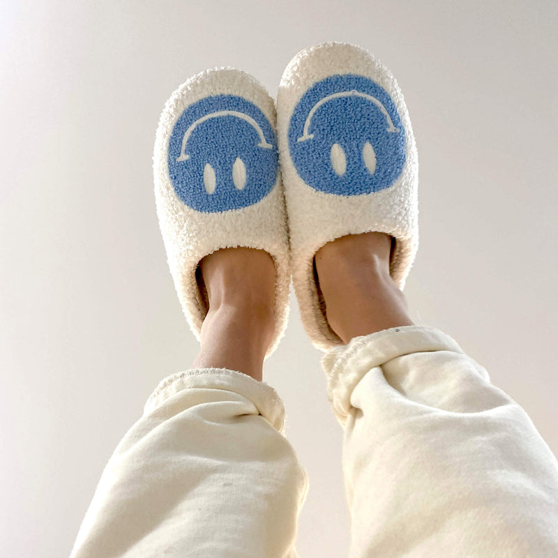 Warme Smiley Pantoffels | Meerkleurig Gezicht Patroon Huisschoenen