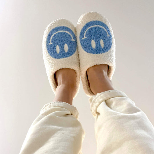 Warme Smiley Pantoffels | Meerkleurig Gezicht Patroon Huisschoenen