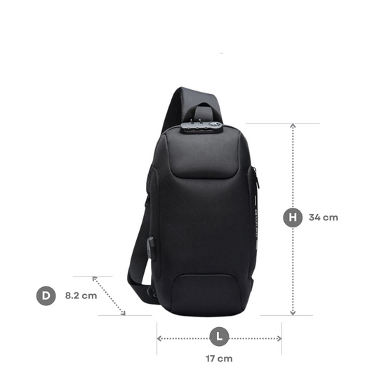 Anti-Diefstal Crossbody Tas | USB Oplaadpoort Veiligheids Sling Rugzak