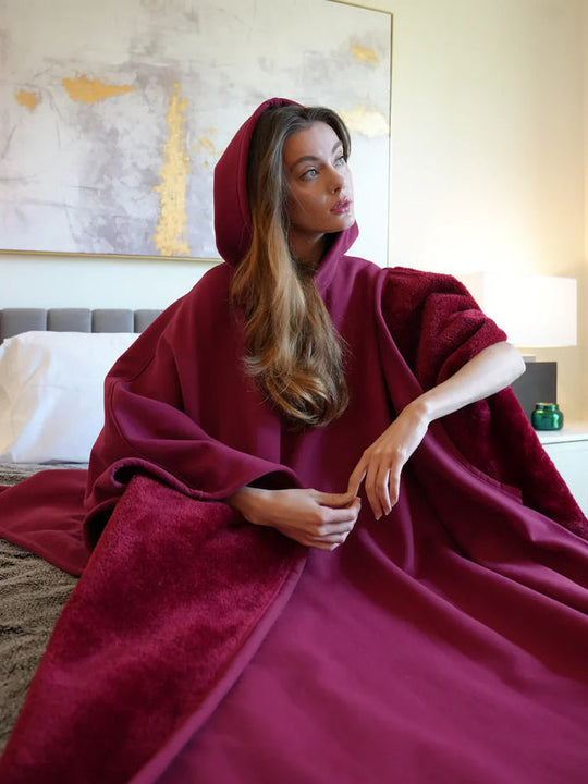 Oversized Draagbare Hoodie Deken | Warme Fleece Gevoerde Winter Wikkel
