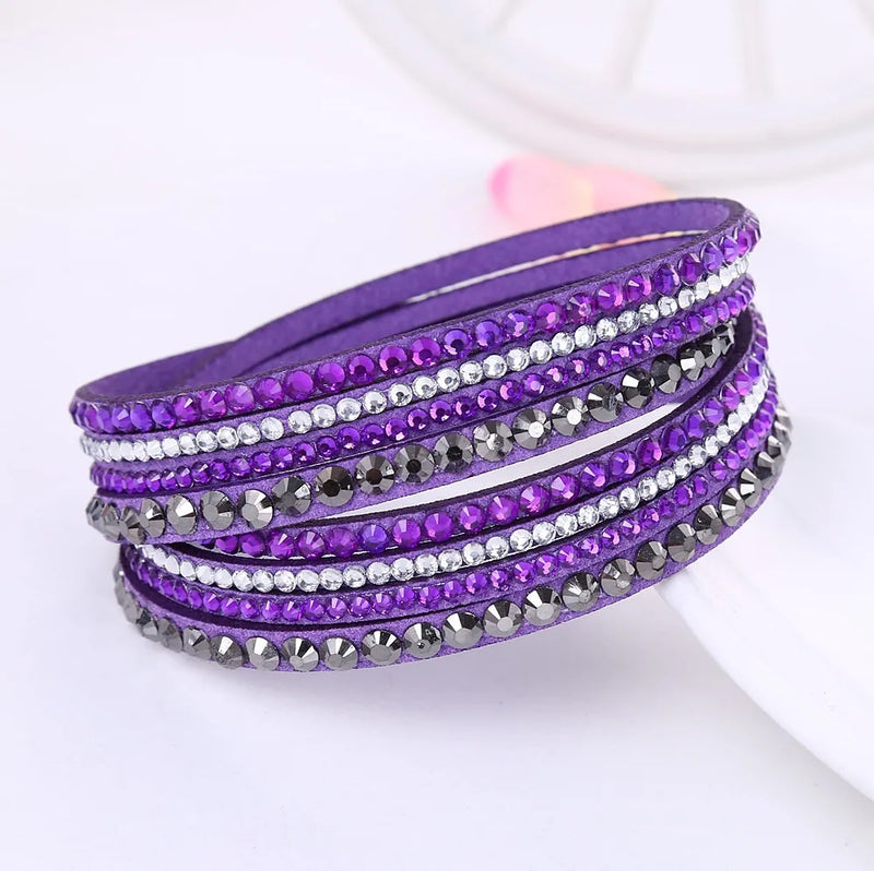 Black Wrap Bracelet for Women | Multi-layer Crystal Bead Jewelry