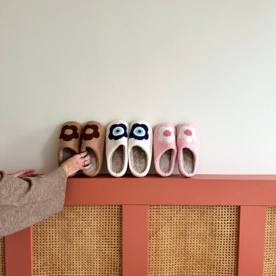 Bloemen Muiltjes Pantoffels | Instap Binnen Huisschoenen met Patroon