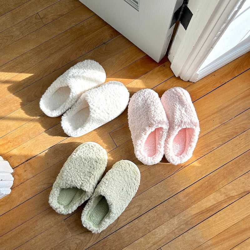 Warme Sherpa Stijl Pantoffels | Imitatiebont Gesloten Binnen Huisschoenen
