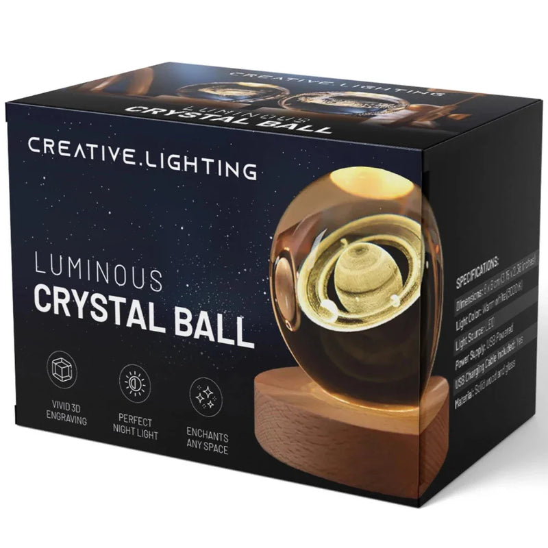 3D Gegraveerde Ruimte Bol Lamp | Verlicht Zonnestelsel en Melkweg Decoratie