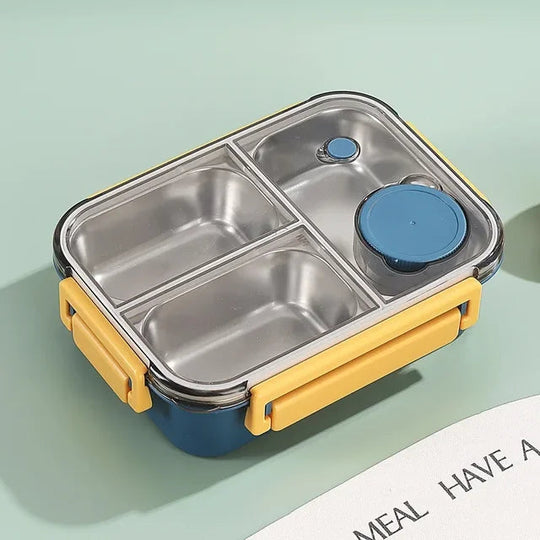 Bento lunchbox in acciaio inossidabile | Scatola per il pranzo compartimentata per scuola e ufficio