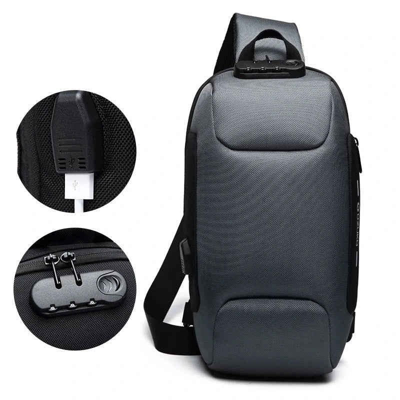Anti-Diefstal Crossbody Tas | USB Oplaadpoort Veiligheids Sling Rugzak