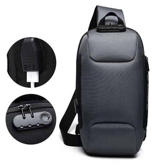 Anti-Diefstal Crossbody Tas | USB Oplaadpoort Veiligheids Sling Rugzak