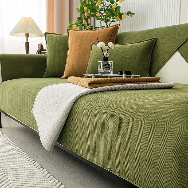 Antislip Bench Cover | Fleece Couch Cover with Anti-Slip Bottom