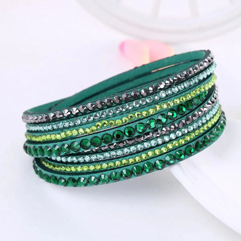 Black Wrap Bracelet for Women | Multi-layer Crystal Bead Jewelry