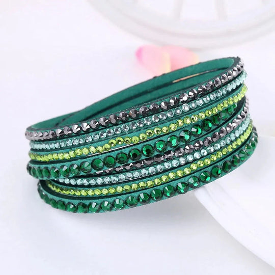 Black Wrap Bracelet for Women | Multi-layer Crystal Bead Jewelry