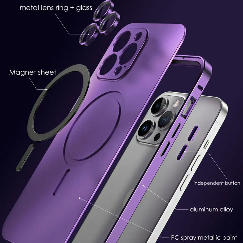 Magnetische Metalen Telefoonhoes | Strakke Matte Beschermhoes voor iPhone