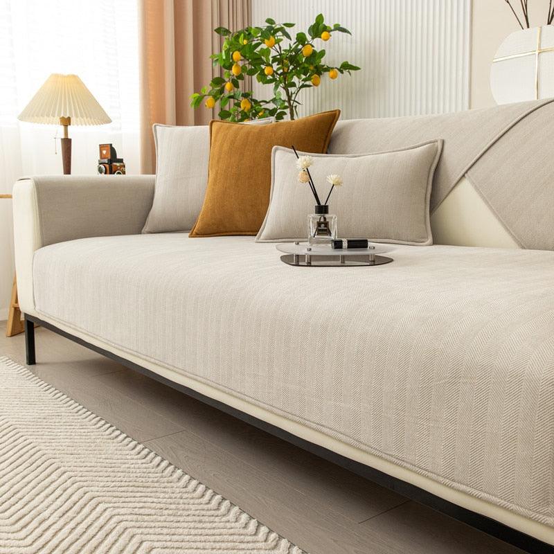 Antislip Bench Cover | Fleece Couch Cover with Anti-Slip Bottom