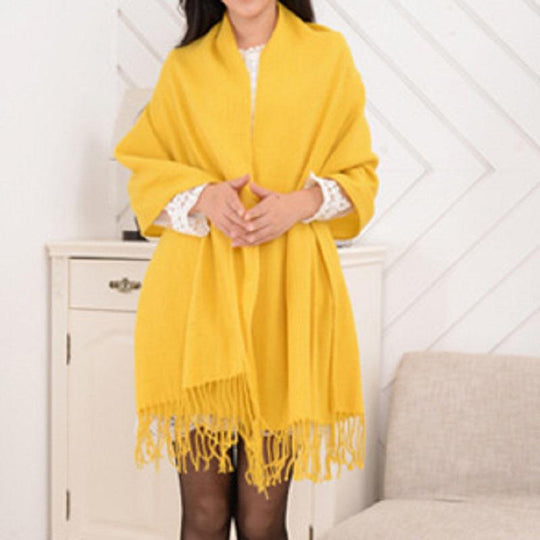 Sciarpa Autunnale Elegante | Calda Stola con Frange