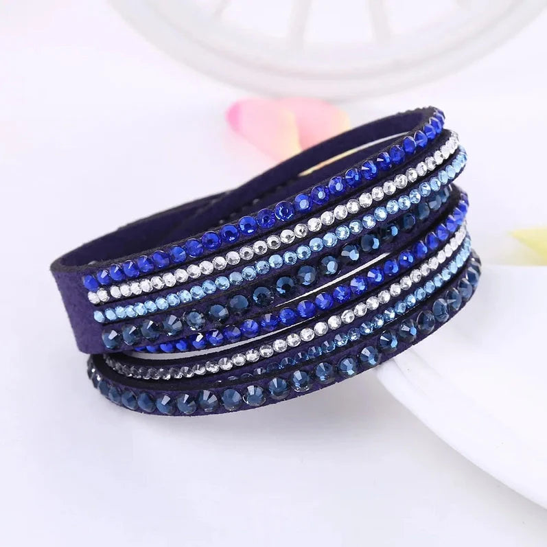 Black Wrap Bracelet for Women | Multi-layer Crystal Bead Jewelry
