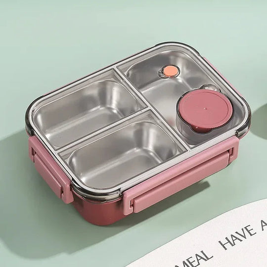 Bento lunchbox in acciaio inossidabile | Scatola per il pranzo compartimentata per scuola e ufficio