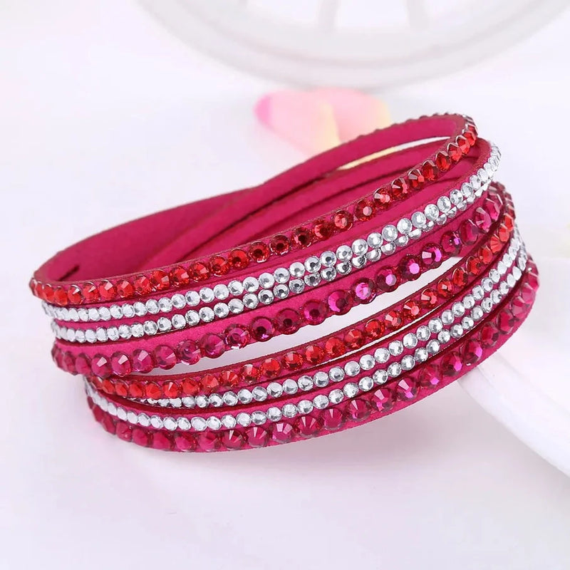 Black Wrap Bracelet for Women | Multi-layer Crystal Bead Jewelry