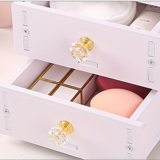 Schattige Kattenoor Make-up Spiegel met Opberglades | Tafelmodel Kaptafel Organisator