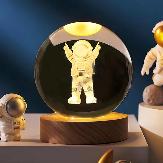 3D Gegraveerde Ruimte Bol Lamp | Verlicht Zonnestelsel en Melkweg Decoratie