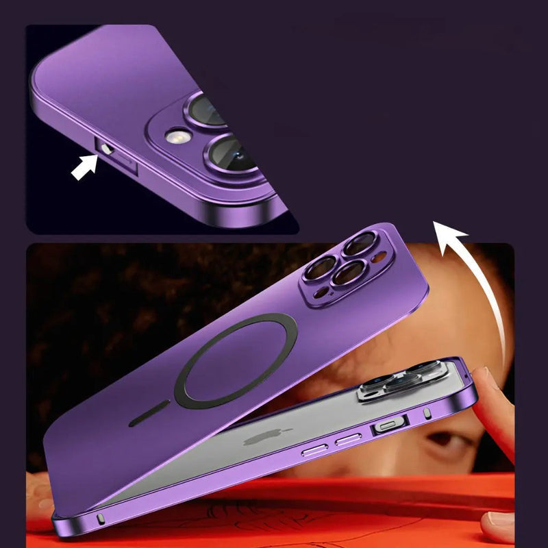 Magnetische Metalen Telefoonhoes | Strakke Matte Beschermhoes voor iPhone