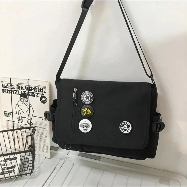 Nylon Crossbody Messenger Tas | Utility Schoudertas met Meerdere Vakken