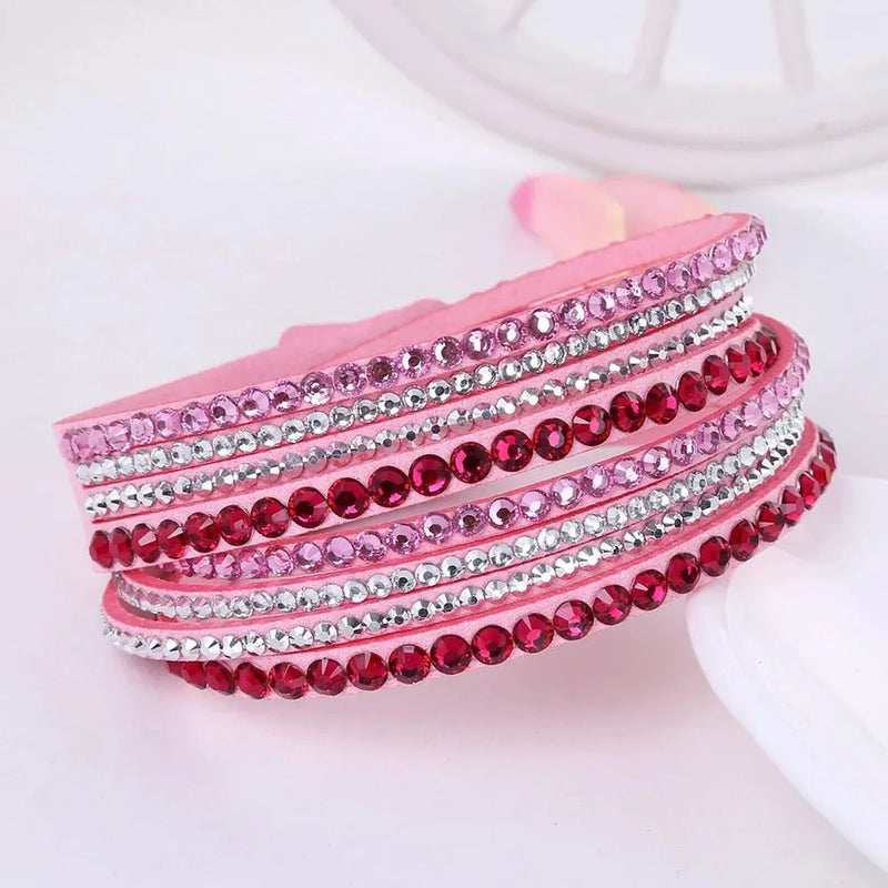 Black Wrap Bracelet for Women | Multi-layer Crystal Bead Jewelry