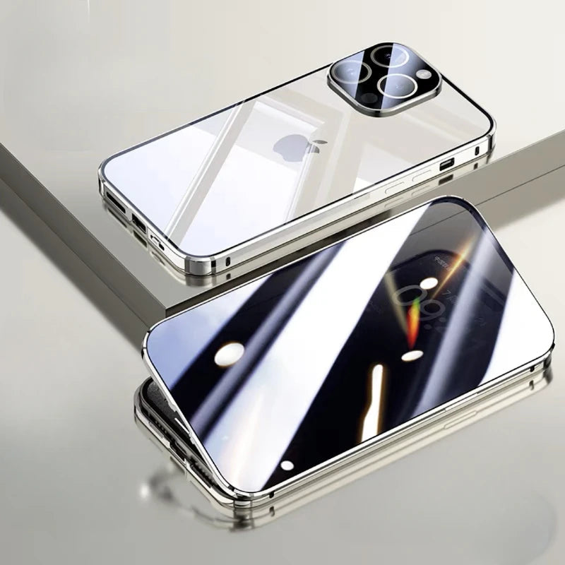 iPhone magnetisch glas hoesje | Volledig lichaam Privacy & Krasbescherming