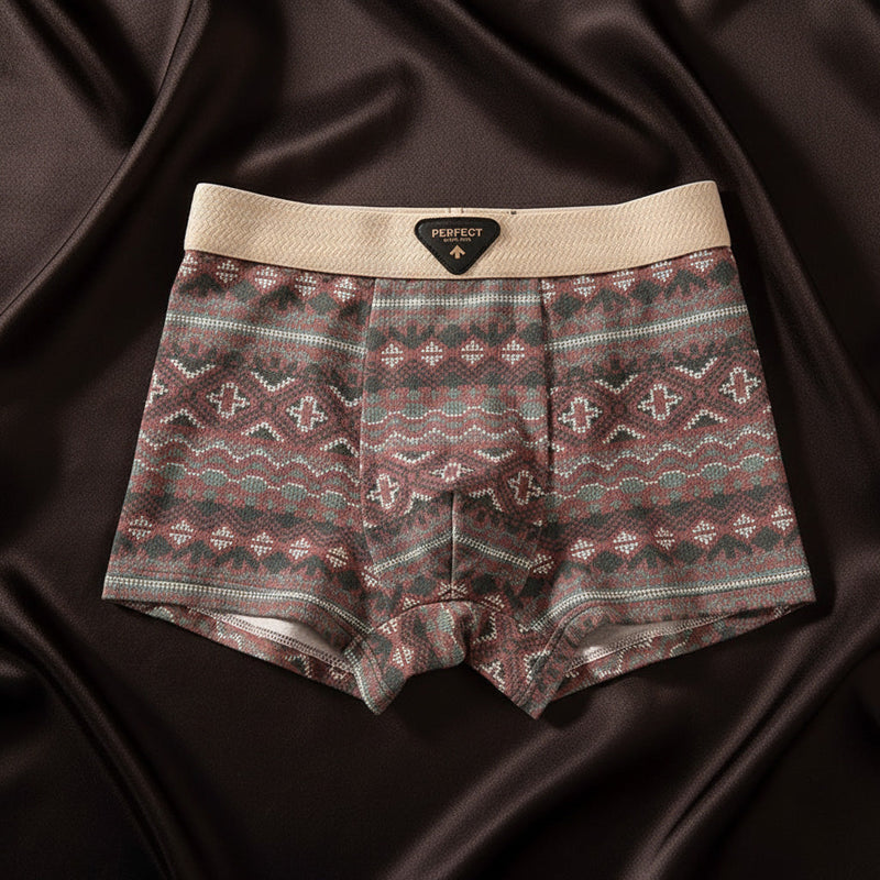 Boxershort van katoenmix met geometrisch patroon
