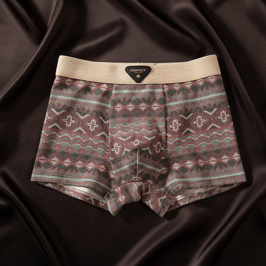 Boxershort van katoenmix met geometrisch patroon
