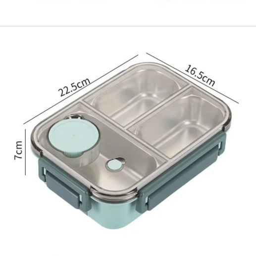 Bento lunchbox in acciaio inossidabile | Scatola per il pranzo compartimentata per scuola e ufficio