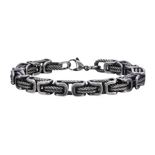 Stainless Steel Bracelet with Woven-core Links