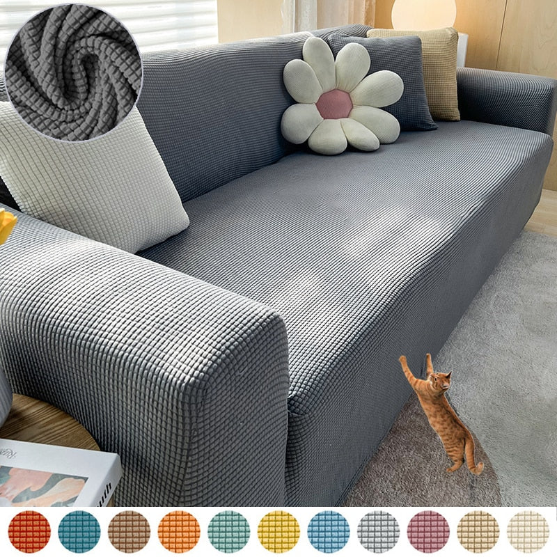 Housse de canapé extensible | Housse de canapé élégante avec tissu structuré