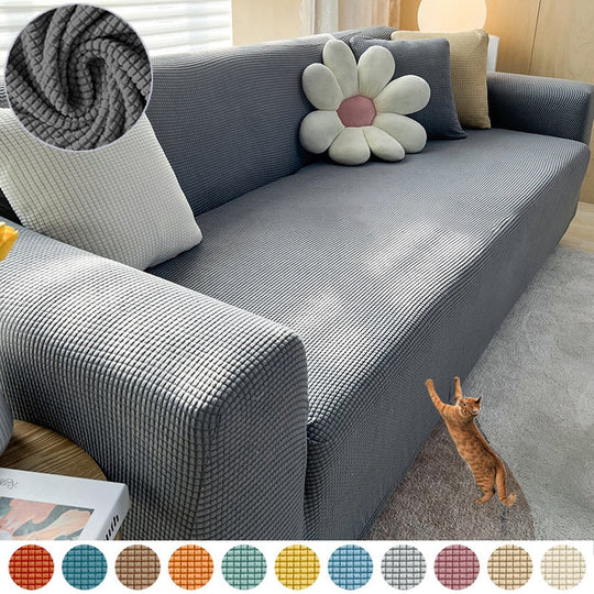 Housse de canapé extensible | Housse de canapé élégante avec tissu structuré
