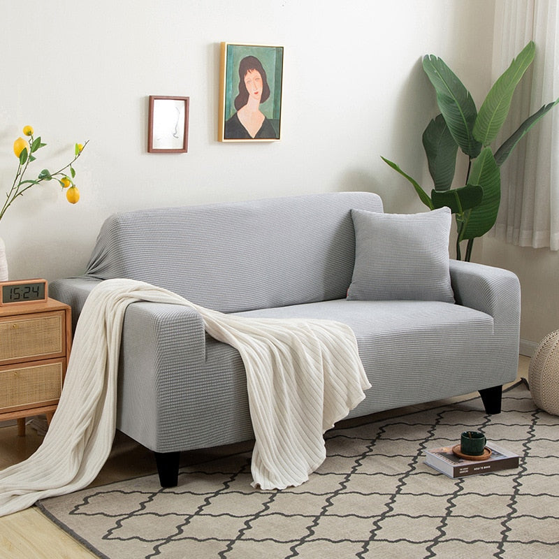 Housse de canapé extensible | Housse de canapé élégante avec tissu structuré