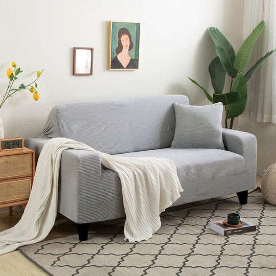 Housse de canapé extensible | Housse de canapé élégante avec tissu structuré
