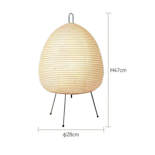 Lampe de table lanterne en papier style japonais | Lampe de bureau rétro trépied