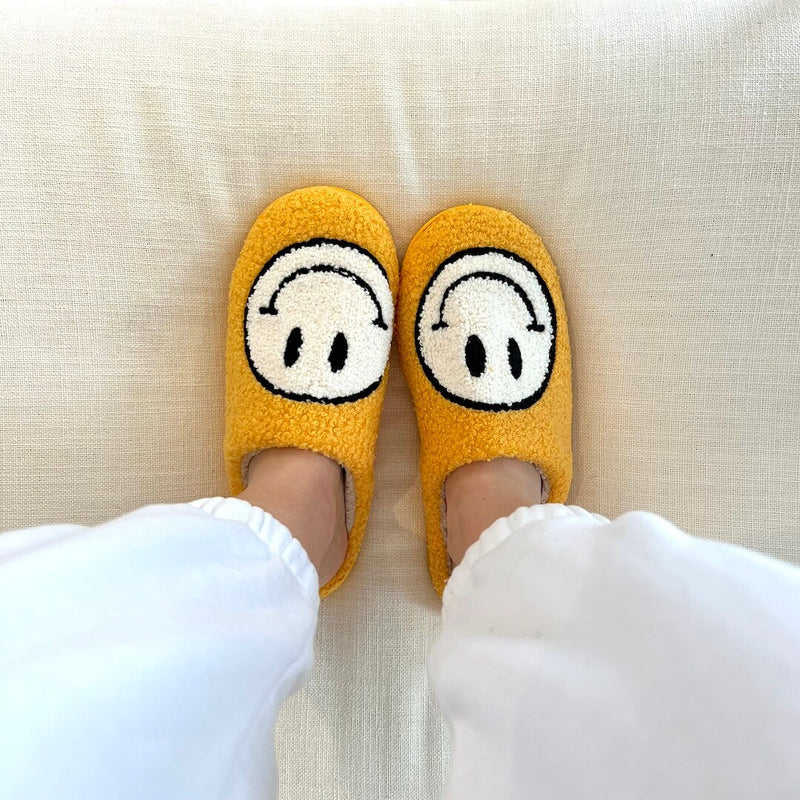 Warme Smiley Pantoffels | Meerkleurig Gezicht Patroon Huisschoenen
