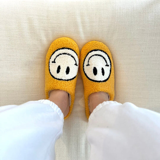 Warme Smiley Pantoffels | Meerkleurig Gezicht Patroon Huisschoenen